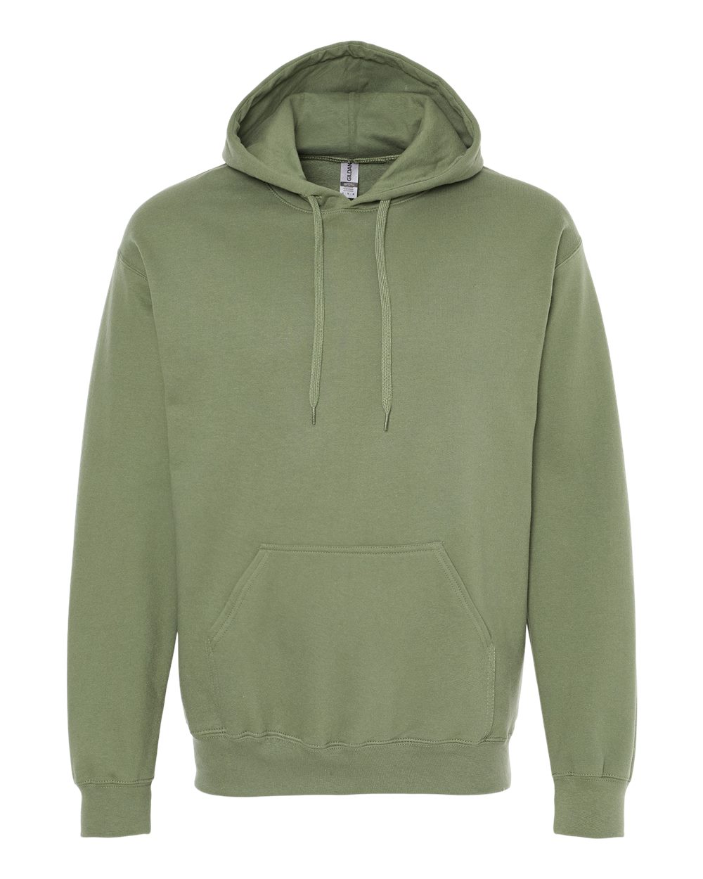 Front View of Military Green Softstyle® Midweight Hooded Sweatshirt - SF500