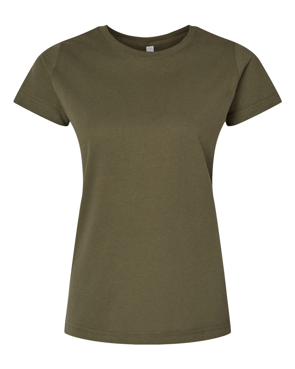 Front View of Military Green Women's Fine Jersey Tee - 3516