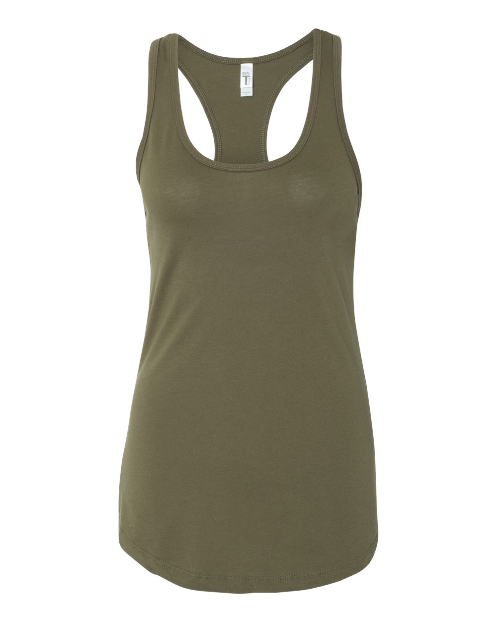 Front View of Military Green Women's Ideal Racerback Tank - 1533