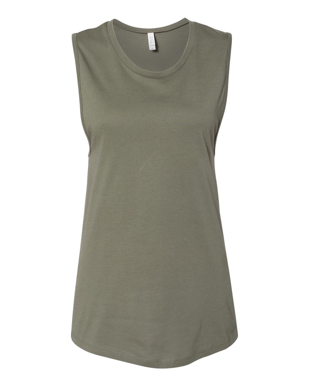 Front View of Military Green Women&#39;s Jersey Muscle Tank - 6003