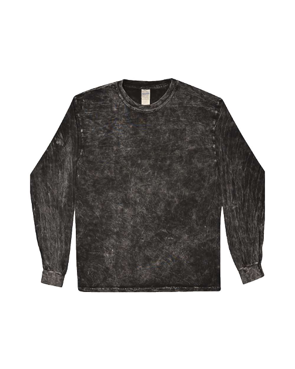 Front View of Mineral Black Mineral Wash Long Sleeve T-Shirt - 2300