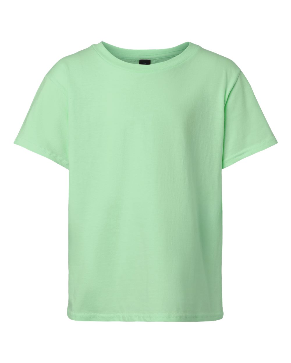 Front View of Mint Green Light Cotton Youth T-Shirt - 3000B