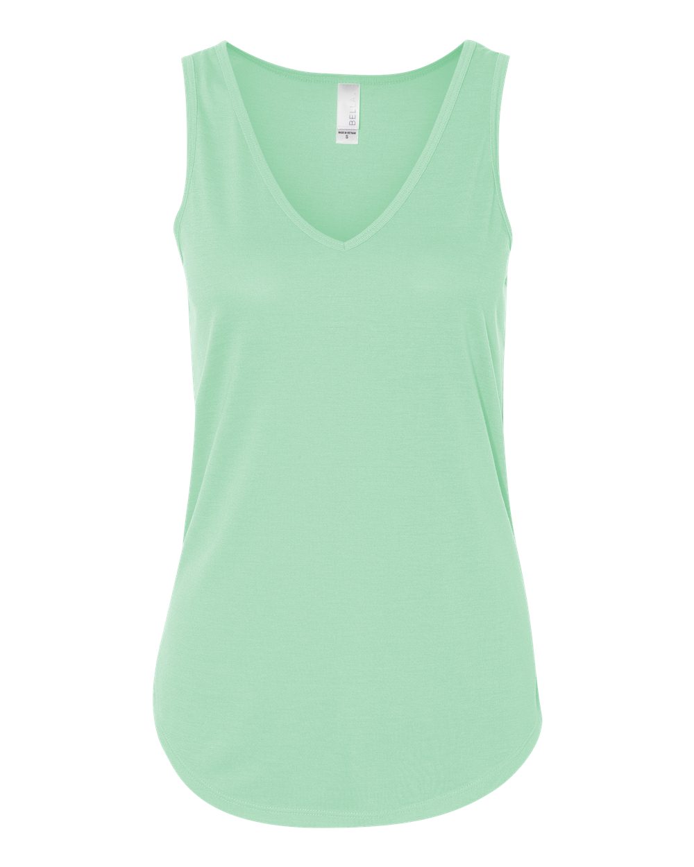 Front View of Mint Women&#39;s Flowy V-Neck Tank - 8805