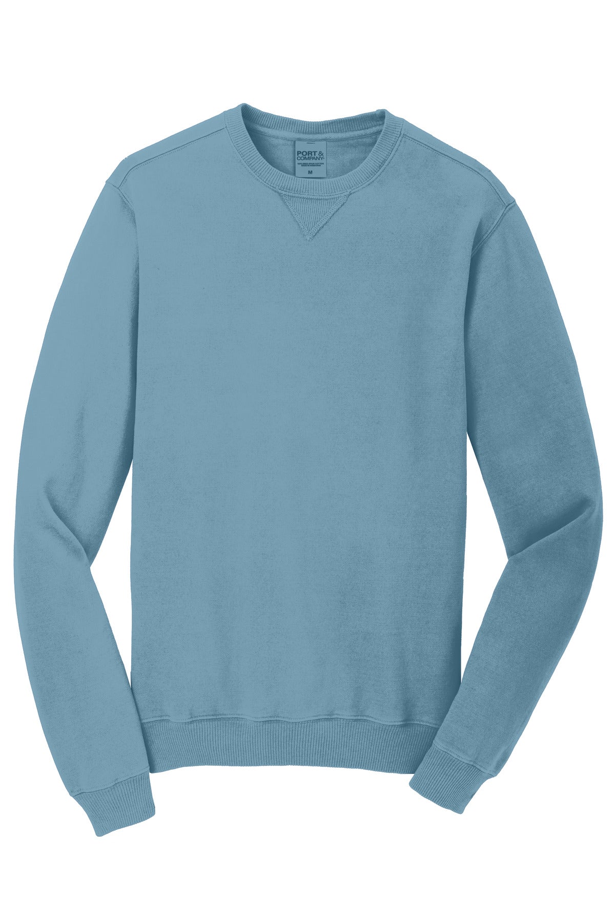 Front View of Mist Port & Co Beach Wash Garment-Dyed Crewneck Sweatshirt PC098
