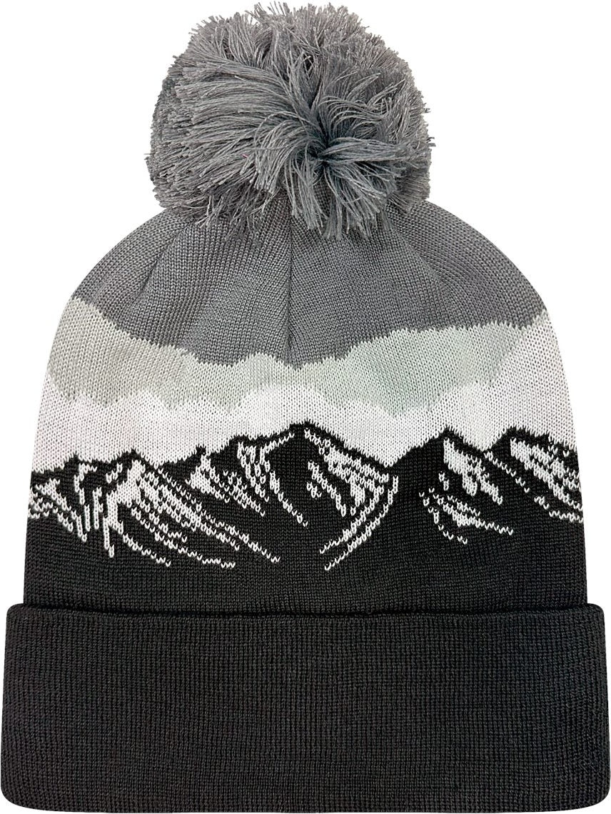 Front View of Misty Peaks/ Black Grand Recycled Beanie - GRNDSR