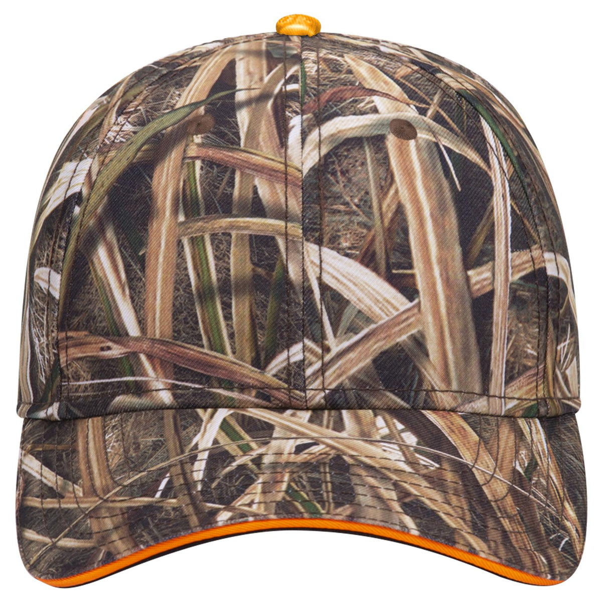 Front View of MO4 - Shadow Grass Blades OTTO CAP Mossy Oak Camouflage Sandwich Visor 6 Panel Low Profile Baseball Cap