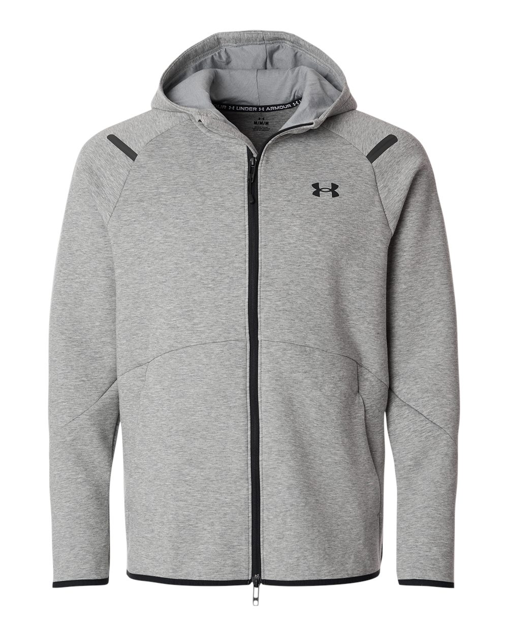 Front View of Mod Grey/ Black Men's Unstoppable Fleece Full-Zip - 1379806