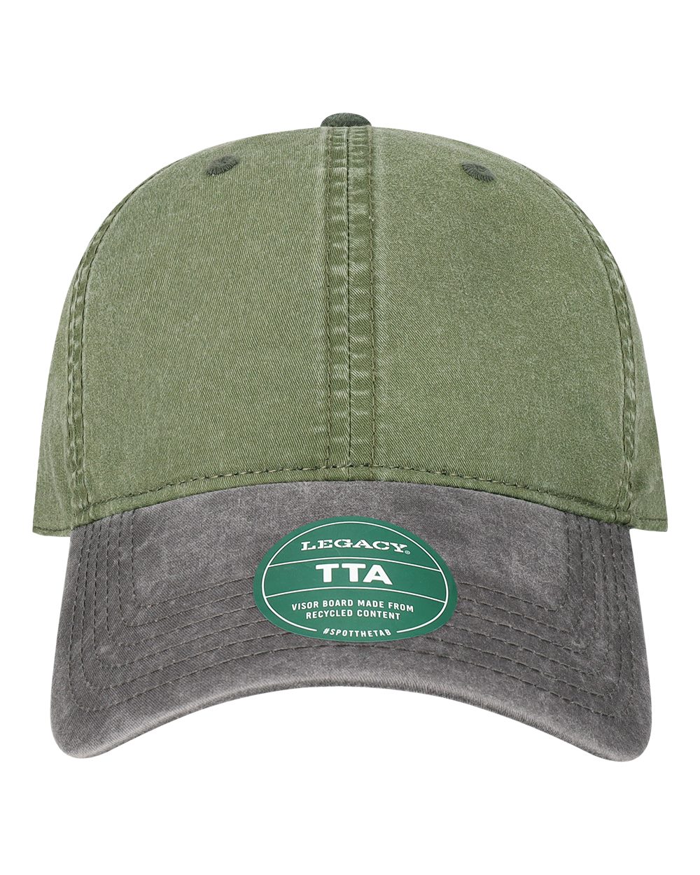 Front View of Moss Green/ Cinder Terra Twill Cap - TTA