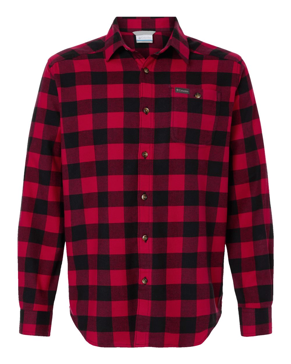 Front View of Mountain Red Buffalo Check Men's Cornell Woods™ Flannel Shirt - 161795