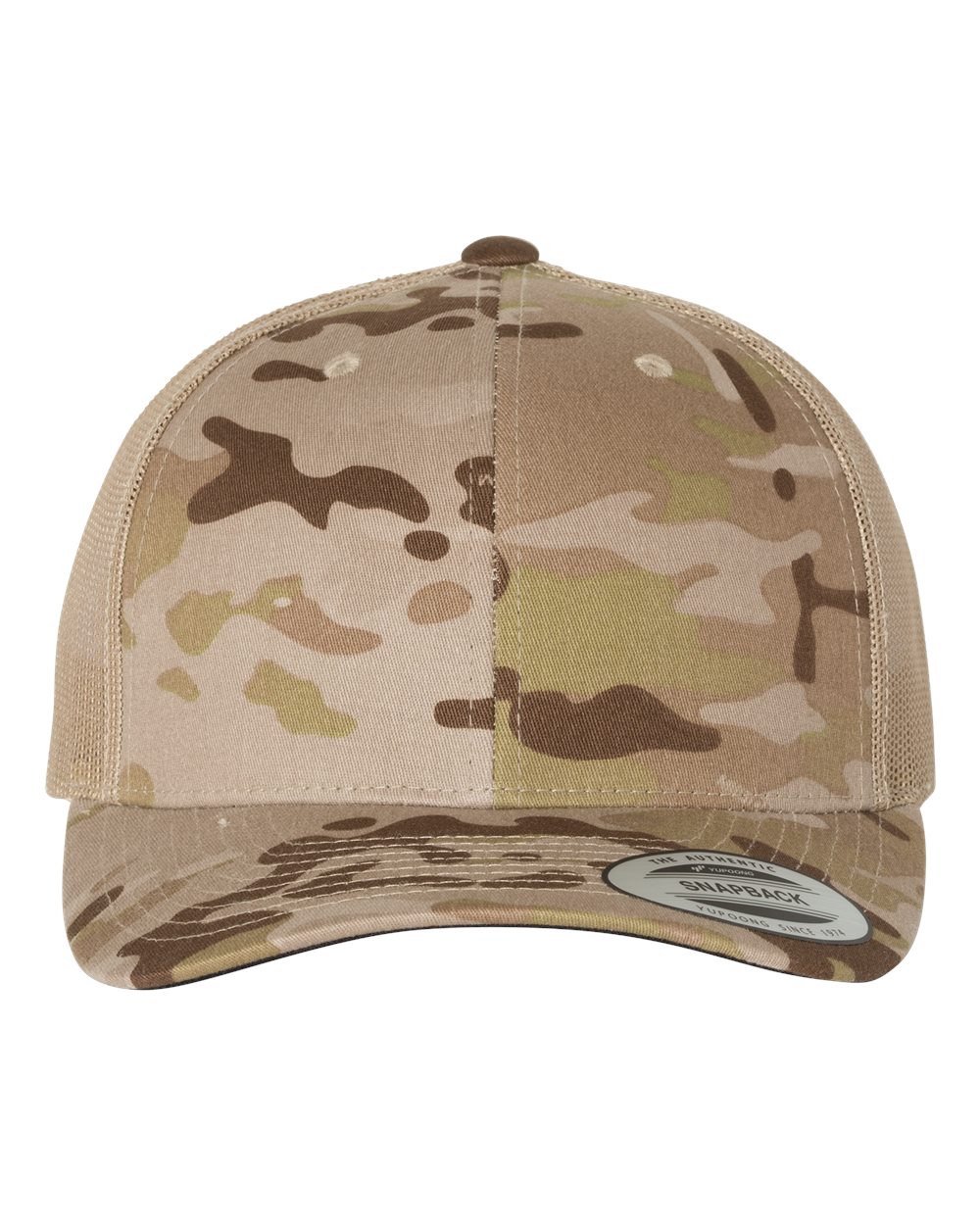 Front View of Multicam Arid/ Tan Retro Trucker Cap - 6606