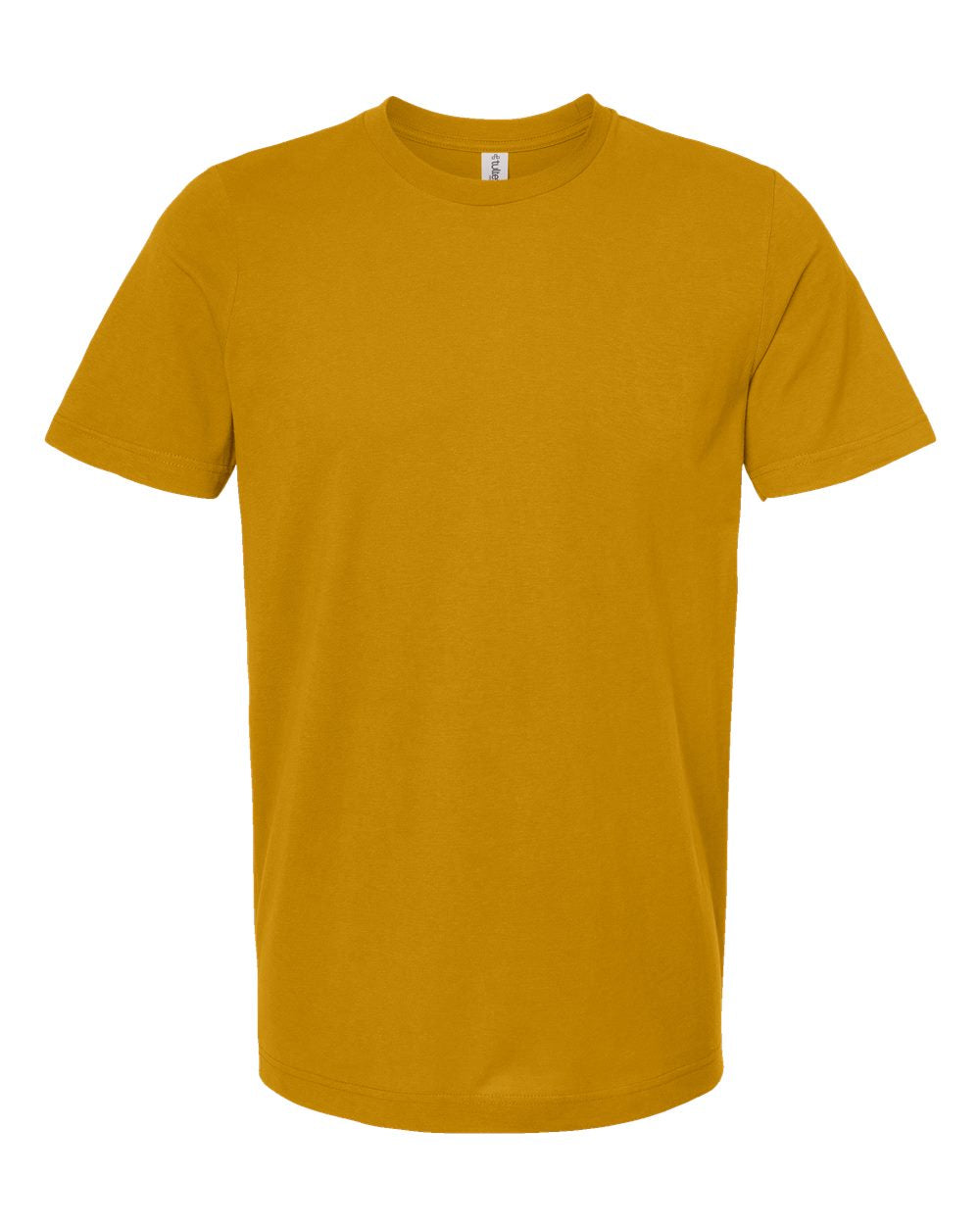 Front View of Mustard Combed Cotton T-Shirt - 602