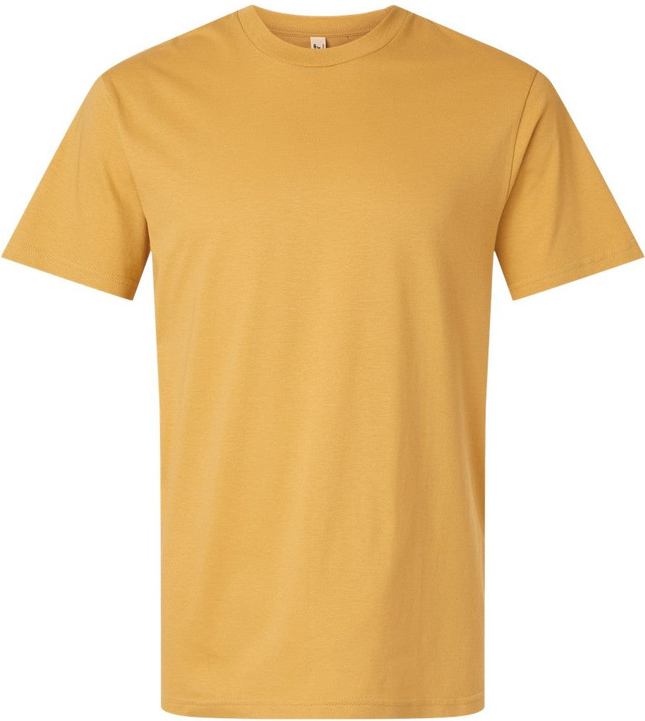 Front View of Mustard Fine Jersey Tee - 2001