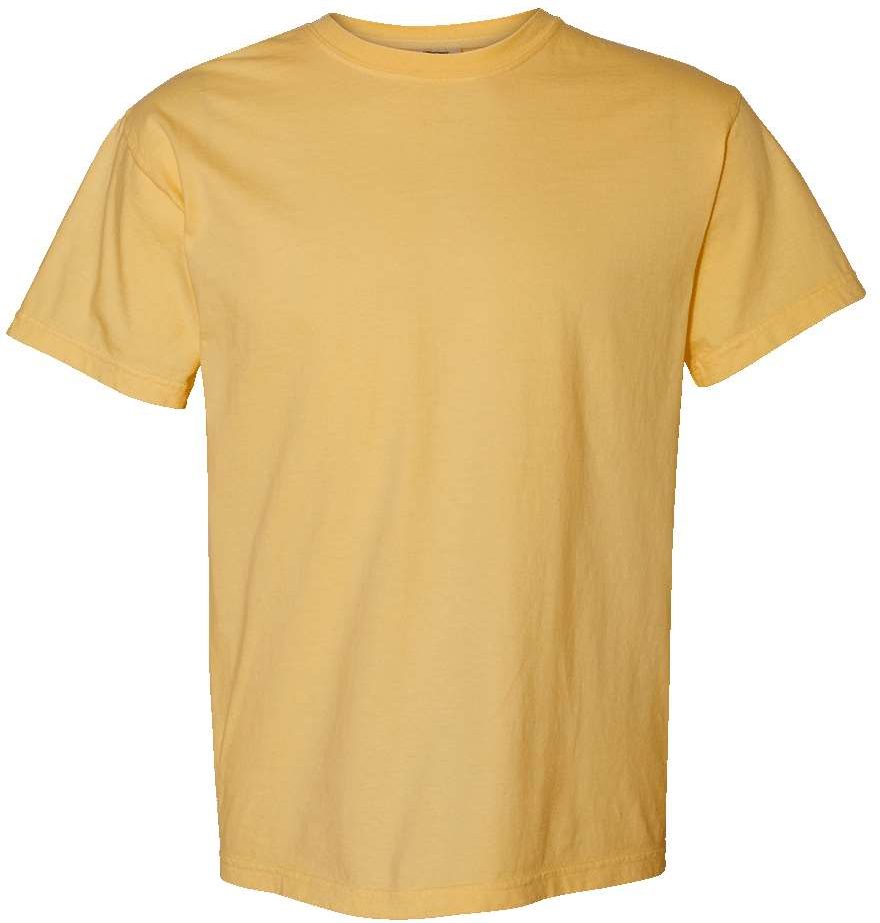Front View of Mustard Garment-Dyed Heavyweight T-Shirt - 1717
