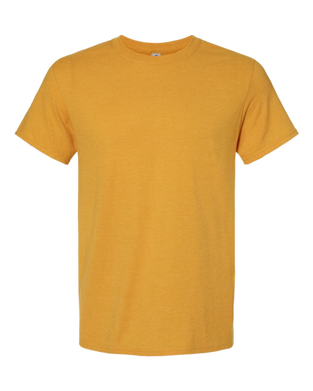 Front View of Mustard Heather Premium Blend Ring-Spun T-Shirt - 560MR