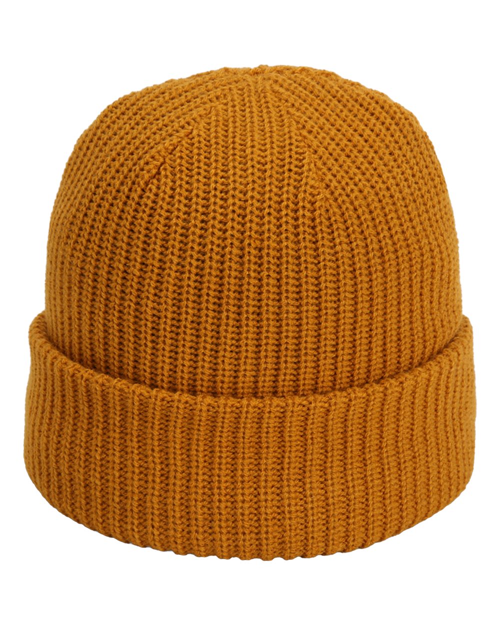 Front View of Mustard The Mogul Cuffed Beanie - 6020