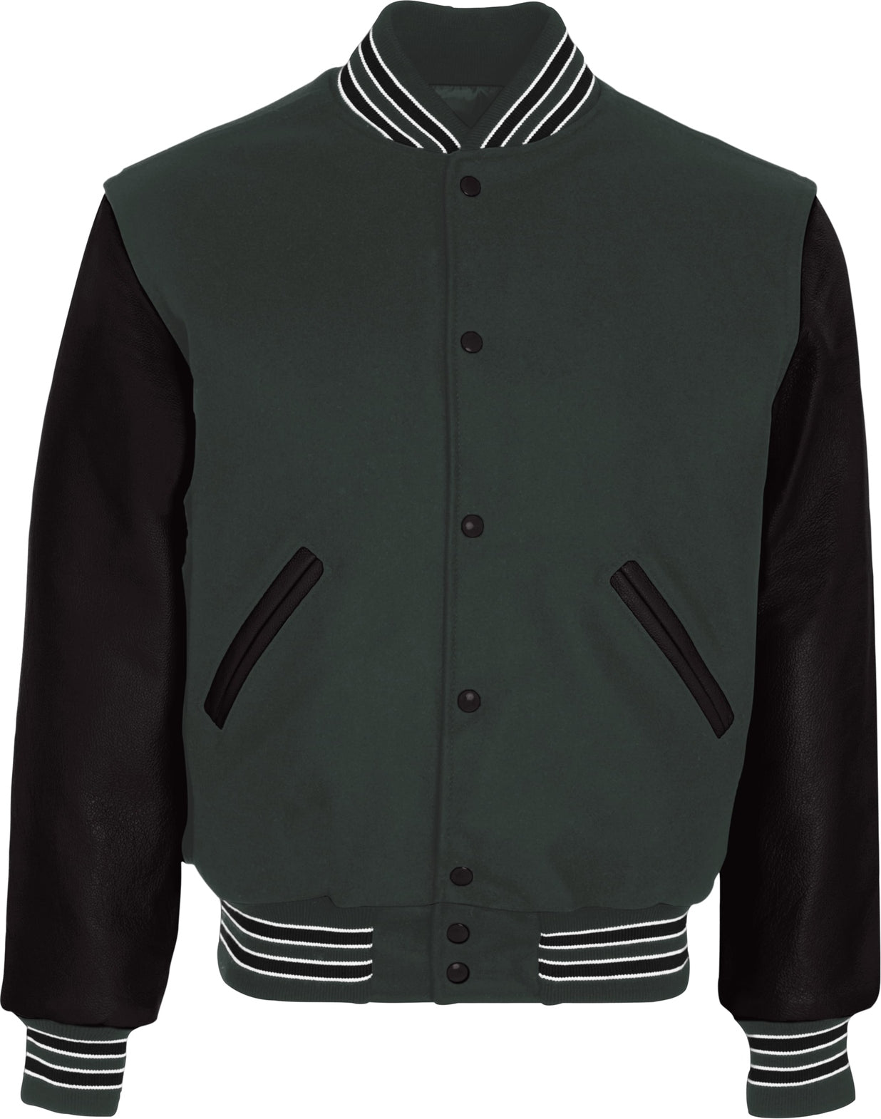 MYRTLE/BLACK/WHITE VARSITY WOOL JACKET