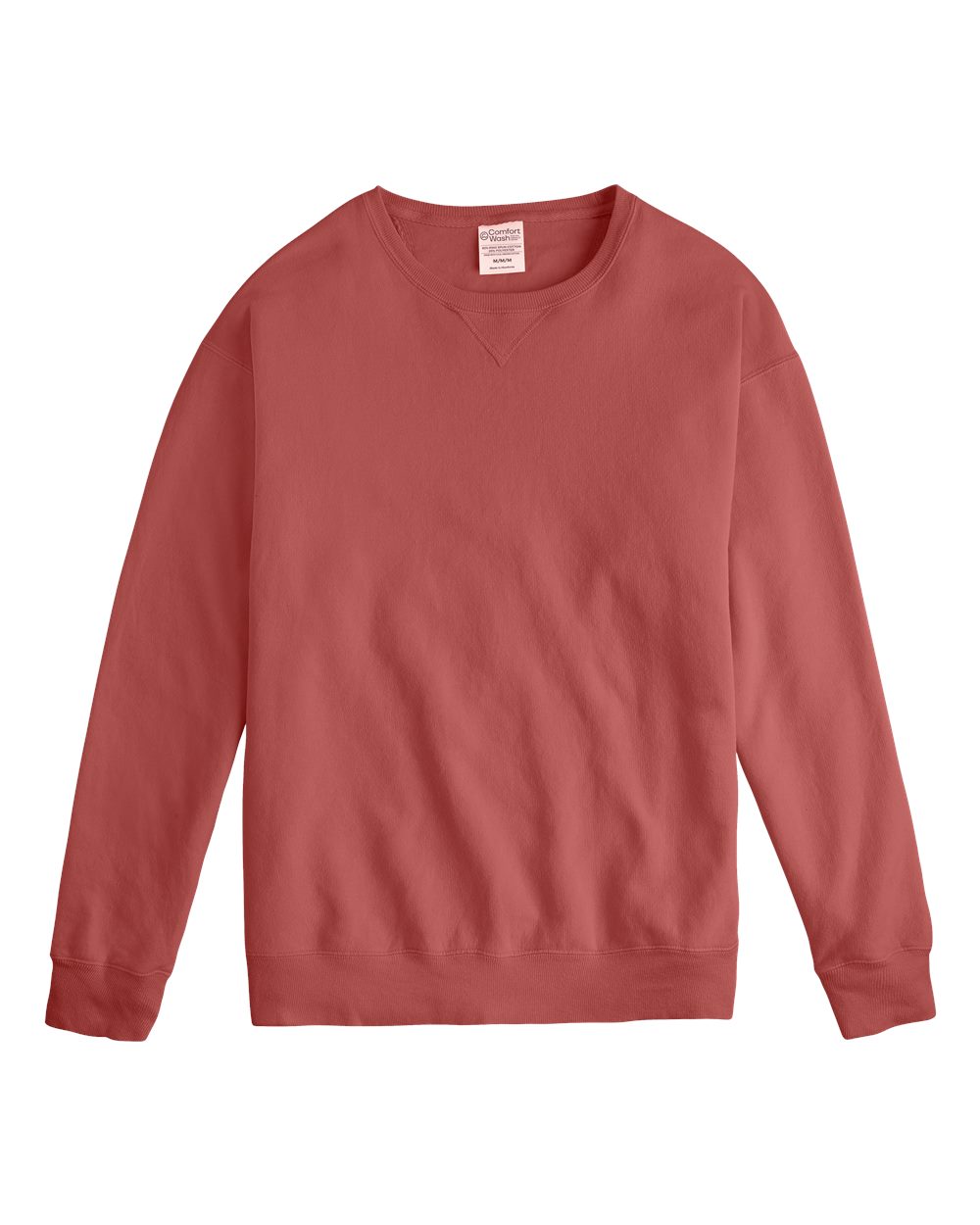 Front View of Nantucket Red Garment-Dyed Crewneck Sweatshirt - GDH400