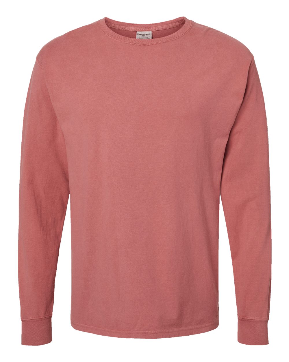 Front View of Nantucket Red Garment-Dyed Long Sleeve T-Shirt - GDH200