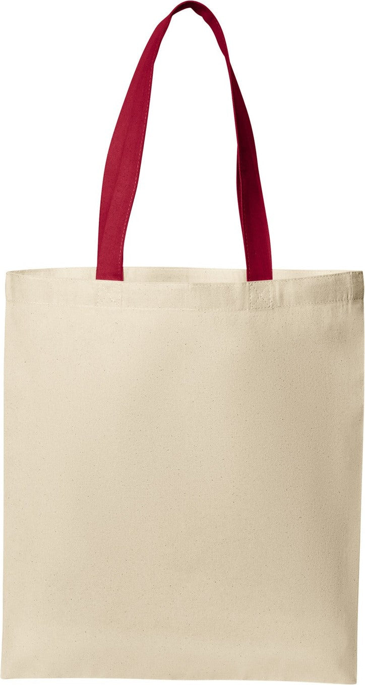 Front View of Nat/DeepRd Port Authority Core Cotton Tote BG1500