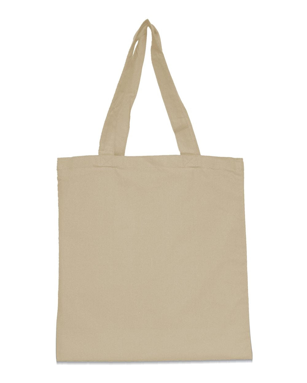 Front View of Natural Amy Cotton Canvas Tote - 9860 plain
