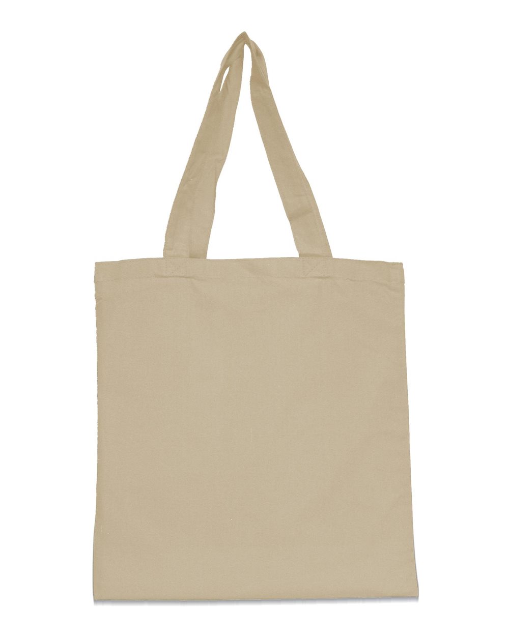 Front View of Natural Amy Cotton Canvas Tote - 9860 plain