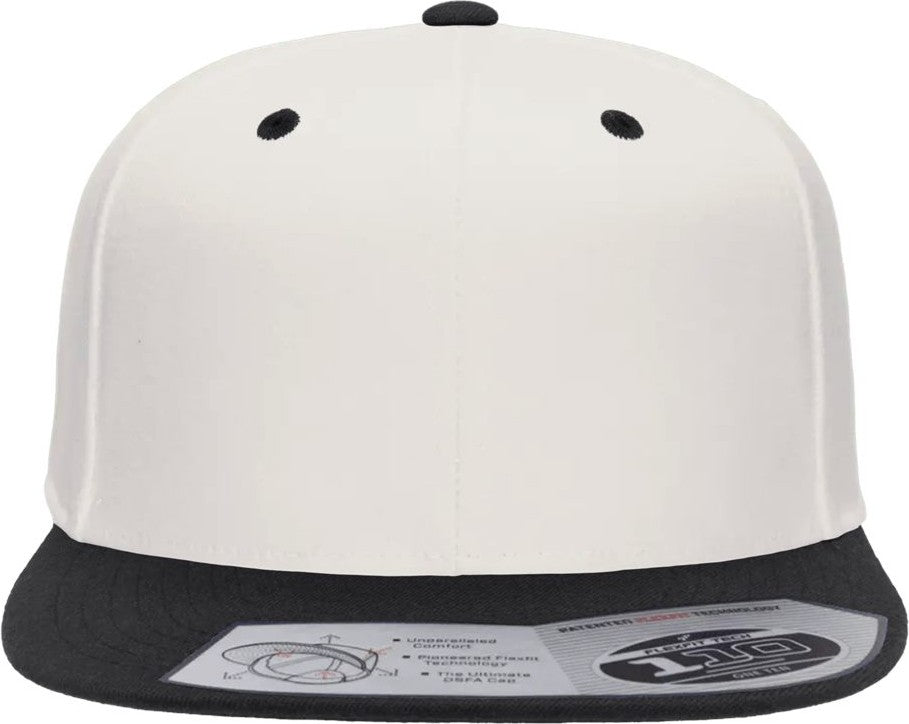 Front View of Natural/ Black 110® Snapback Cap - 110F