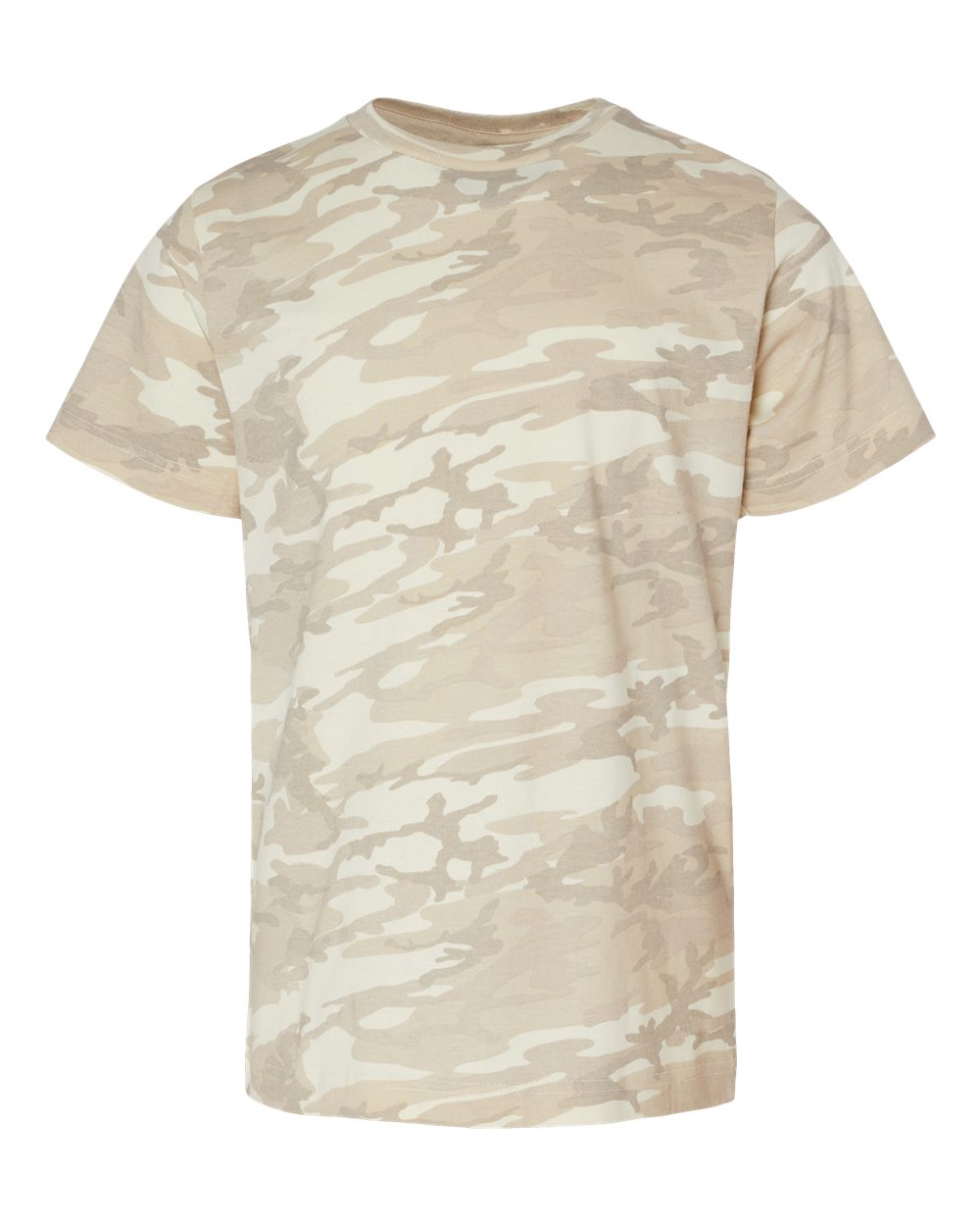 Front View of Natural Camo Youth Fine Jersey Tee - 6101