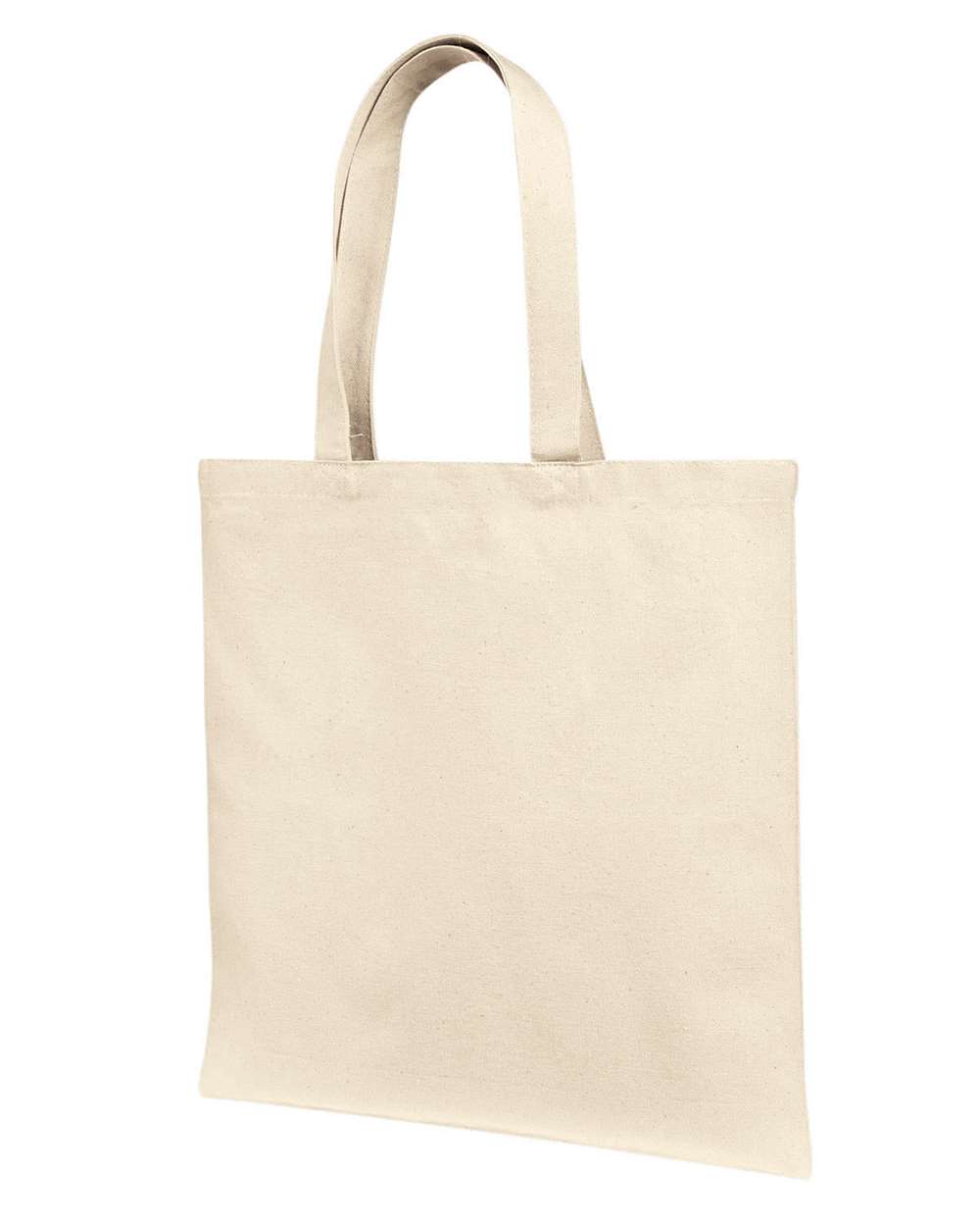 Front View of Natural Cotton Canvas Tote Bag With Self Fabric Handles - LB85113