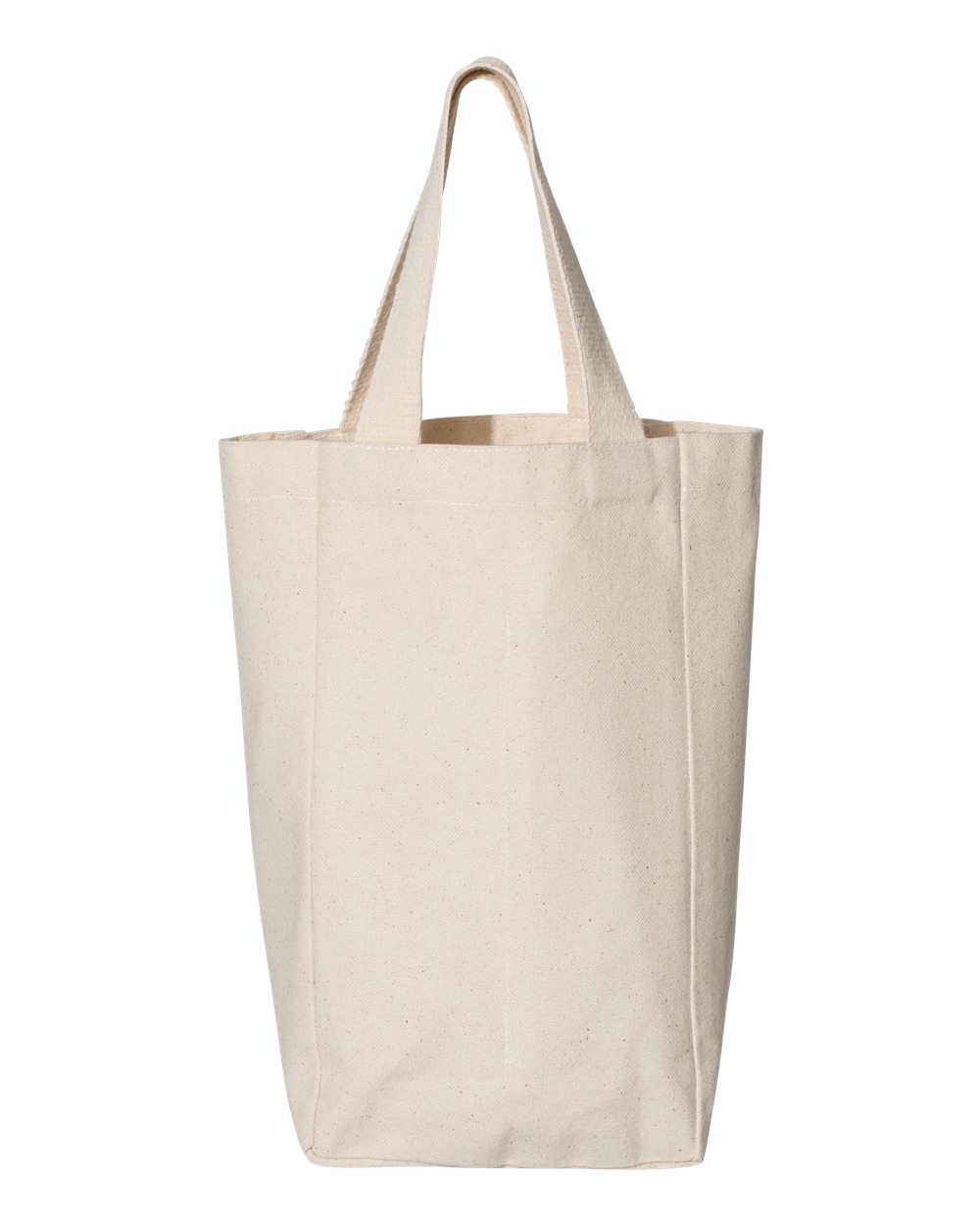 Front View of Natural Double Wine Tote - OAD112