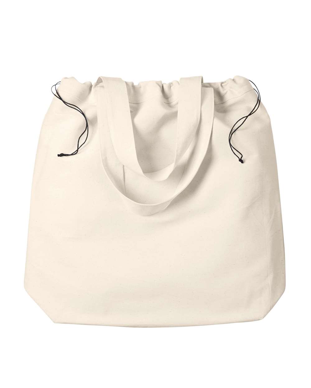 Front View of Natural Drawstring Tote Bag - BE087