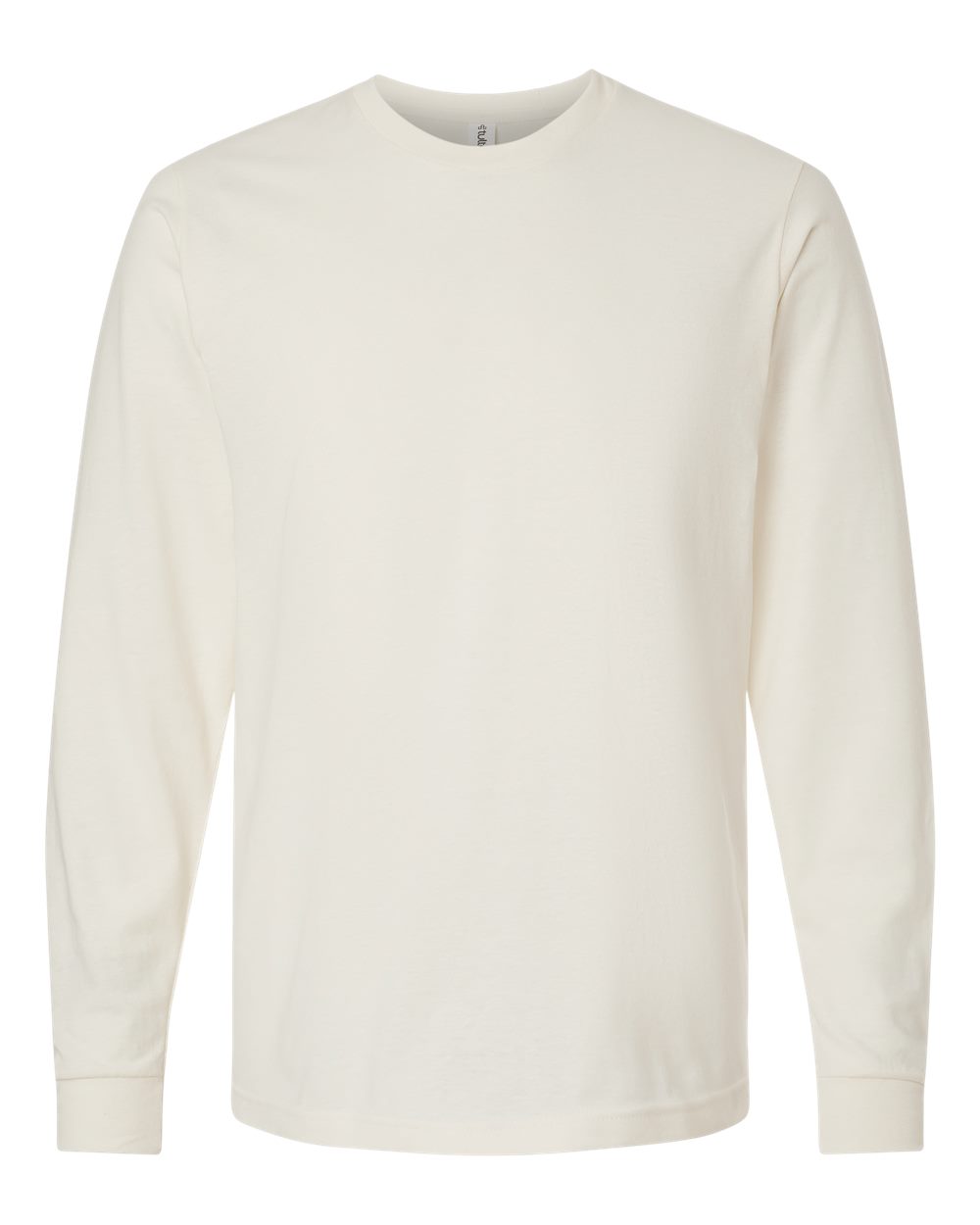 Front View of Natural Fine Jersey Long Sleeve T-Shirt - 202LS