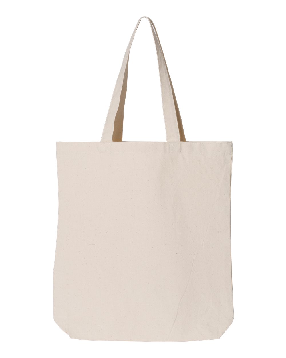 Front View of Natural Gusseted Tote - OAD106