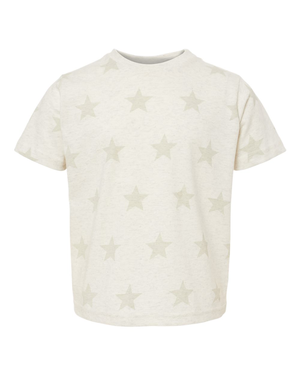 Front View of Natural Heather Star Toddler Star Print Tee - 3029