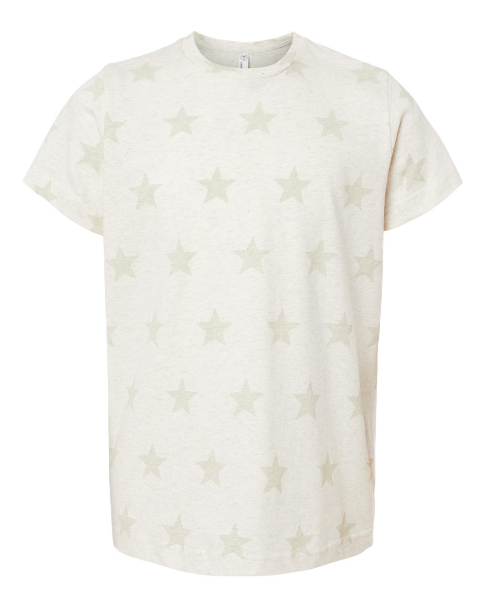 Front View of Natural Heather Star Youth Star Print Tee - 2229
