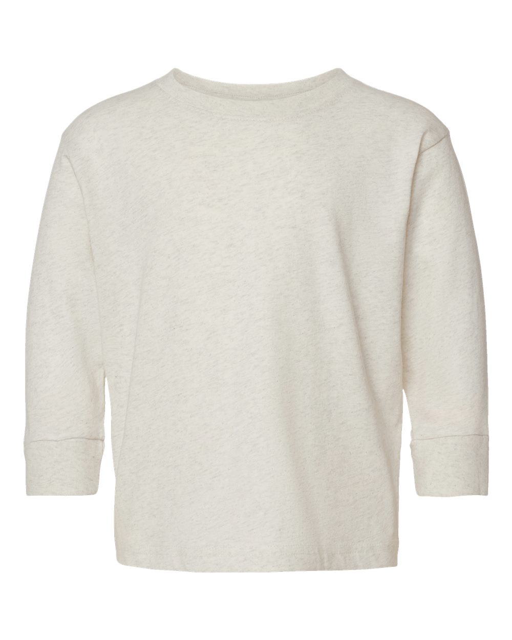 Front View of Natural Heather Toddler Fine Jersey Long Sleeve Tee - 3302
