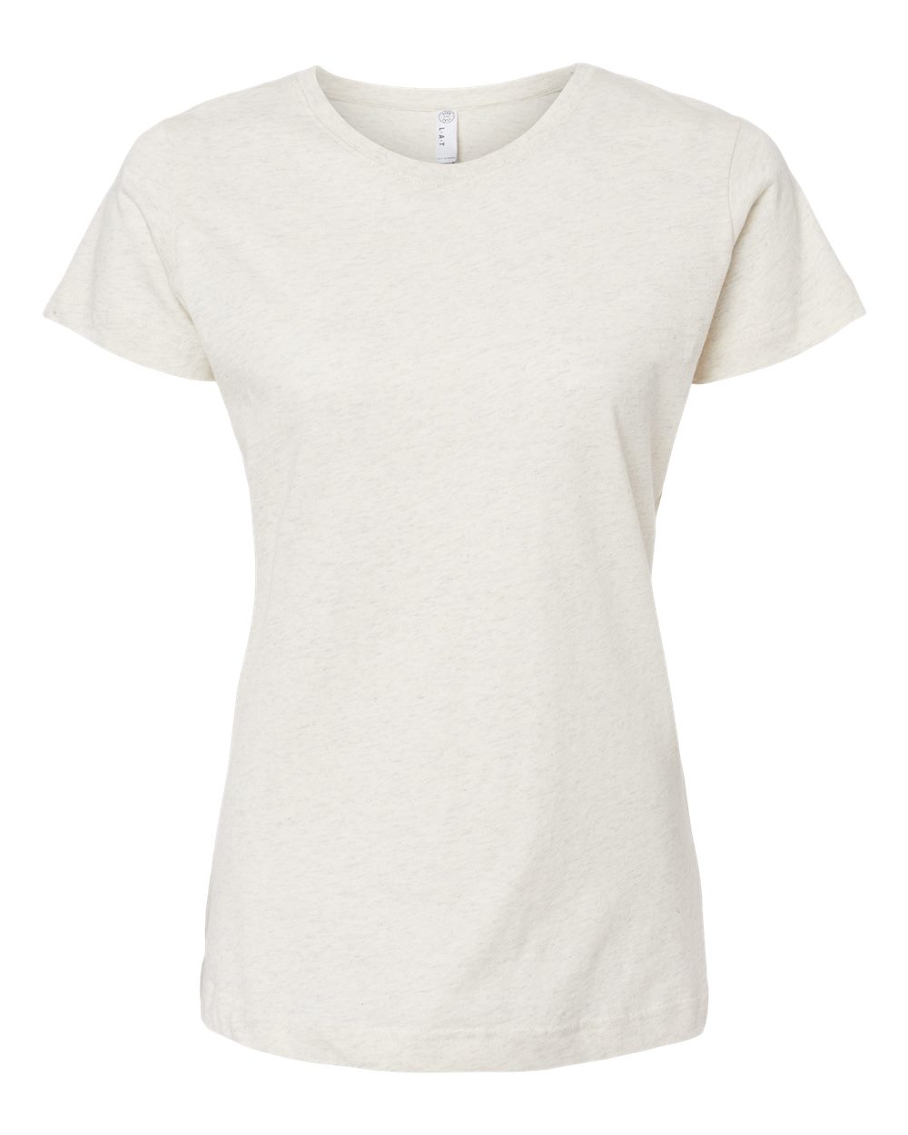 Front View of Natural Heather Women's Fine Jersey Tee - 3516