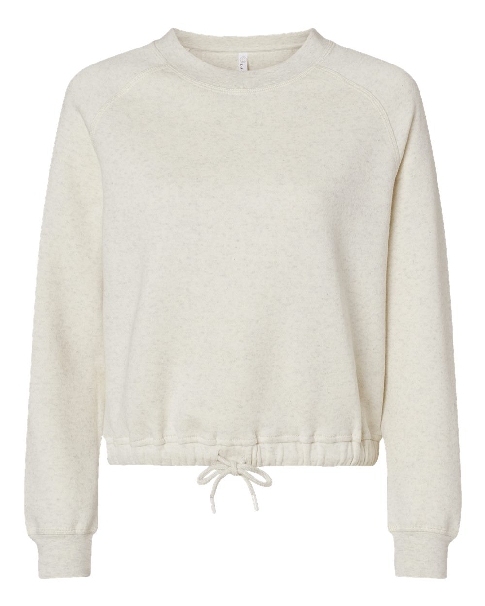 Front View of Natural Heather Women's Relaxed 3-End Boxy Fleece Crewneck Sweatshirt - 3528