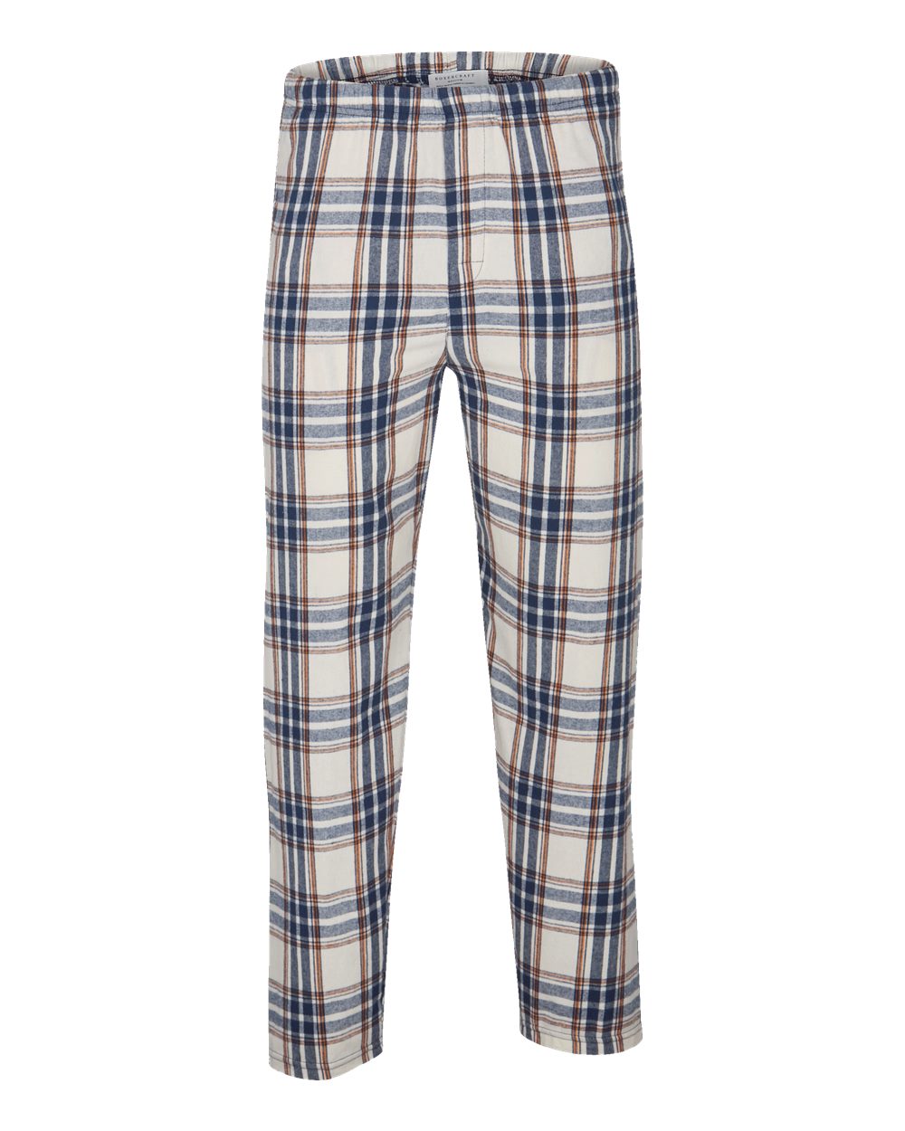 Front View of Natural Indigo Plaid Harley Flannel Pants - BM6624