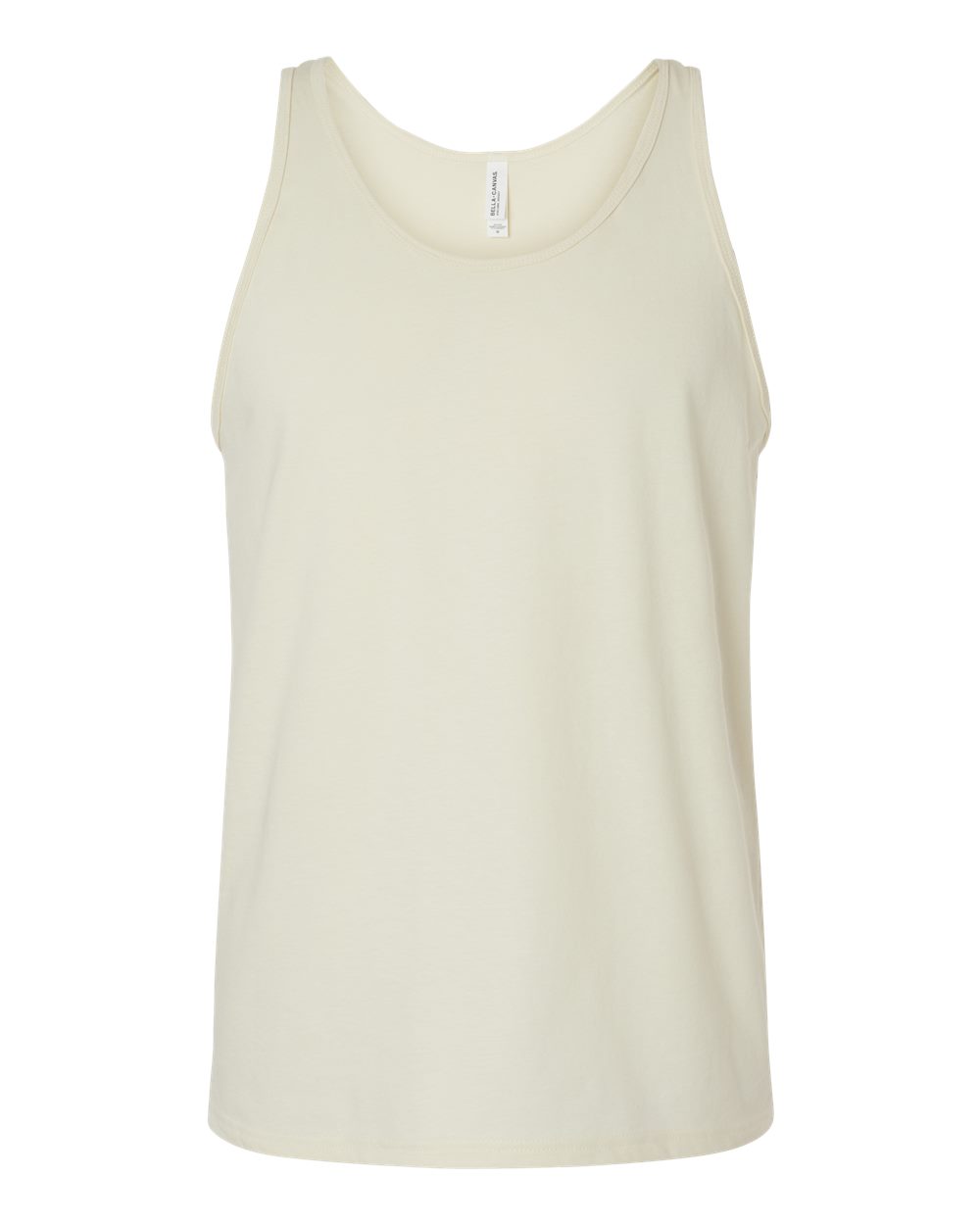 Front View of Natural Jersey Tank - 3480