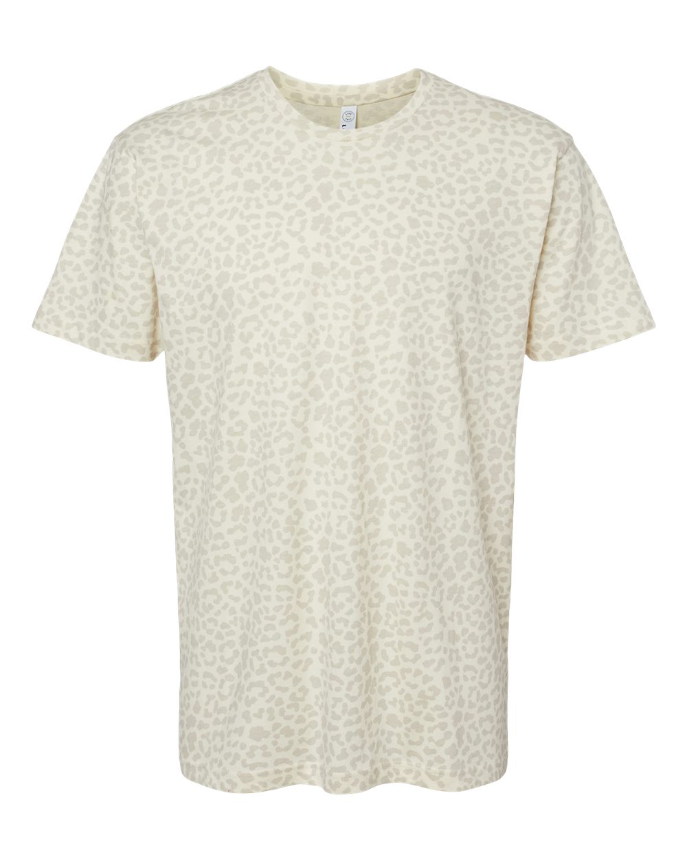 Front View of Natural Leopard Fine Jersey Tee - 6901