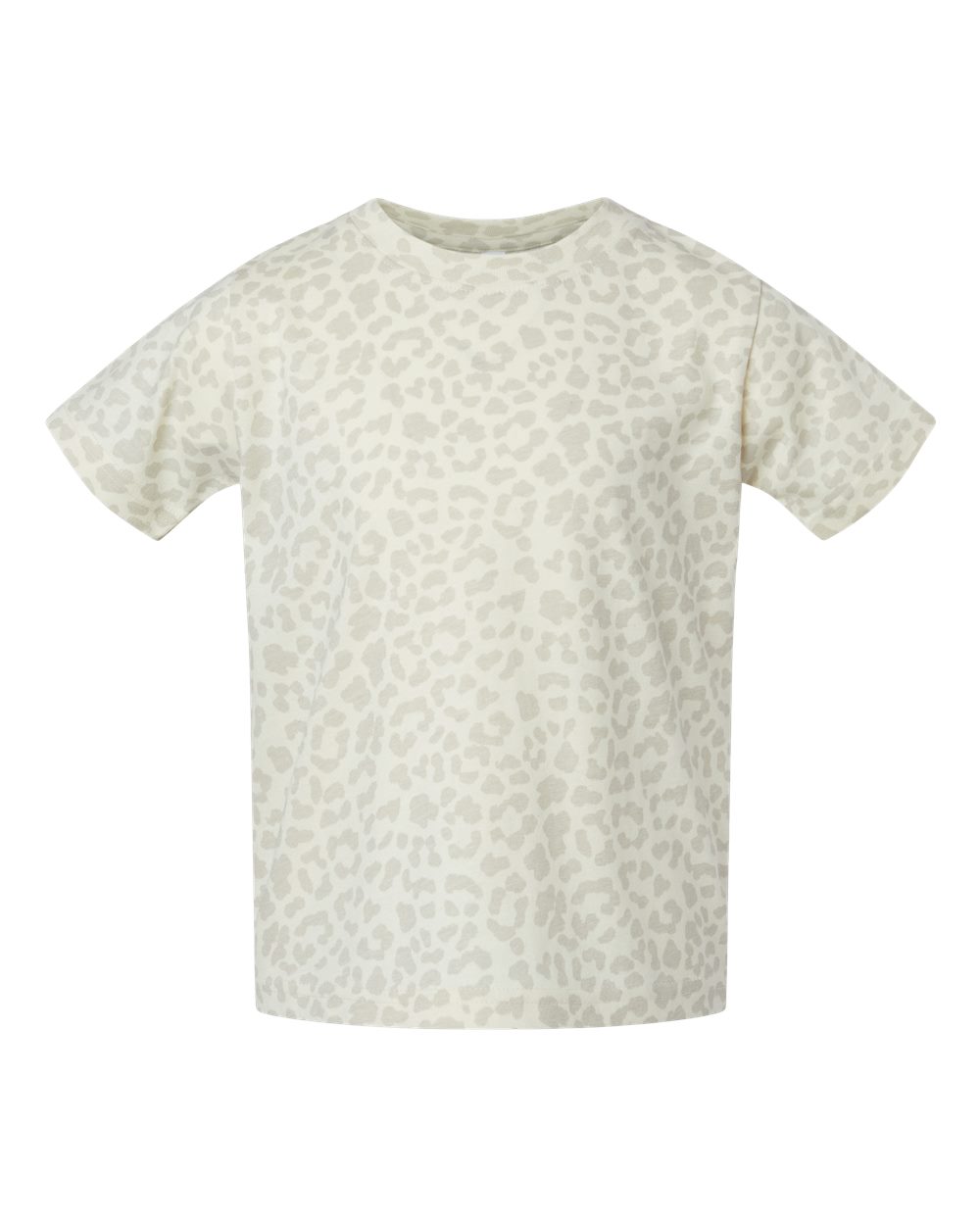 Front View of Natural Leopard Toddler Fine Jersey Tee - 3321