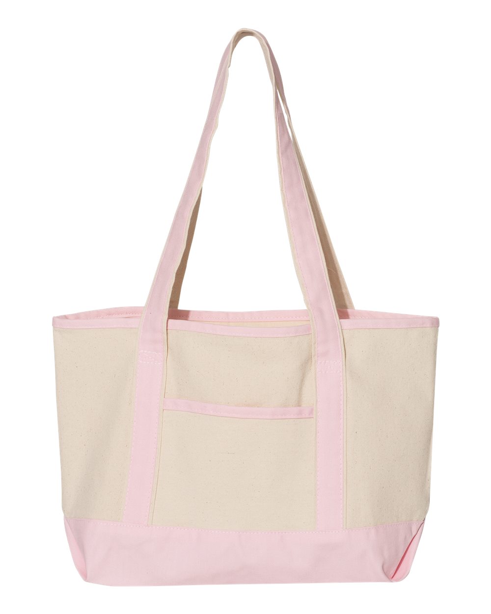 Front View of Natural/ Light Pink 20L Small Deluxe Tote - Q125800