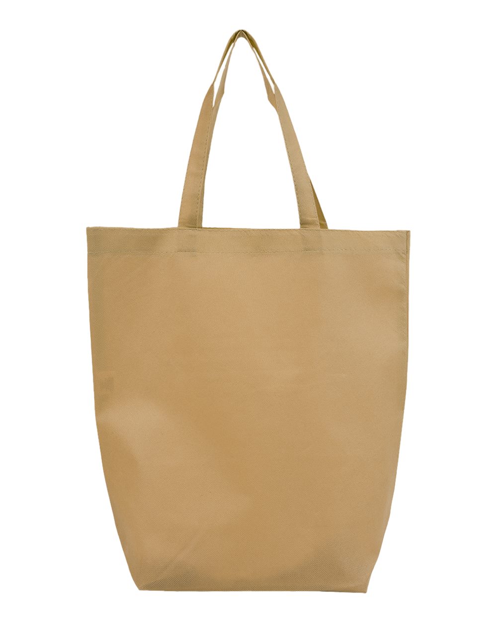 Front View of Natural Non-Woven Gusset Bottom Tote - Q1251