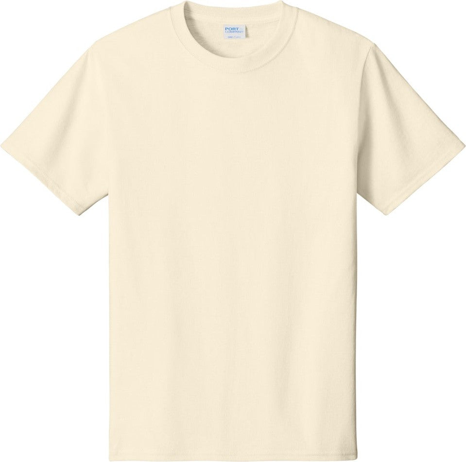 Front View of Natural Port & Co Core Cotton Tee. PC54