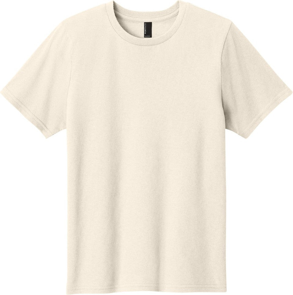 Front View of Natural Port & Co Youth Easy Cotton Tee PC43Y
