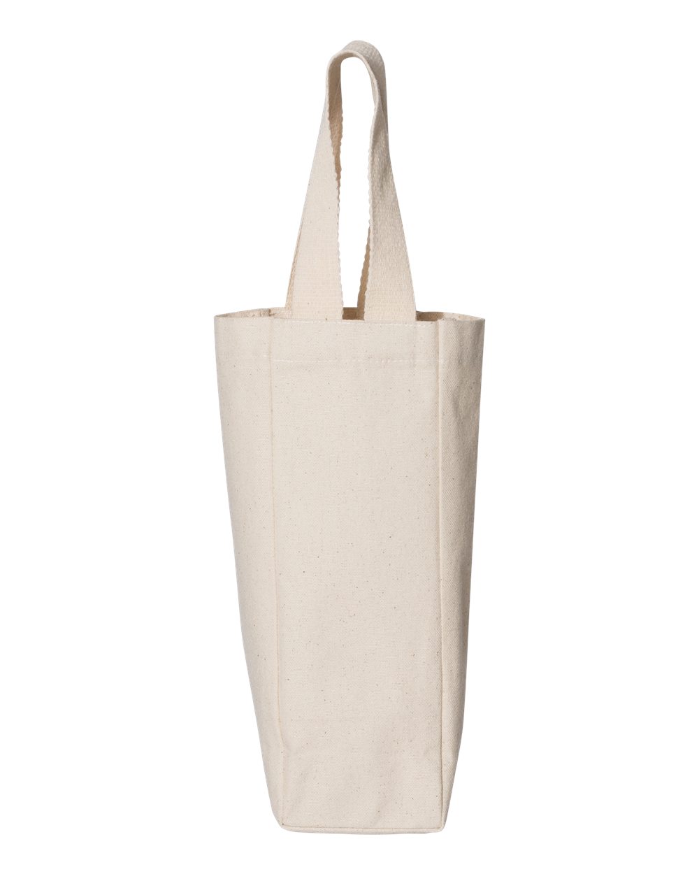 Front View of Natural Single Wine Tote - OAD111