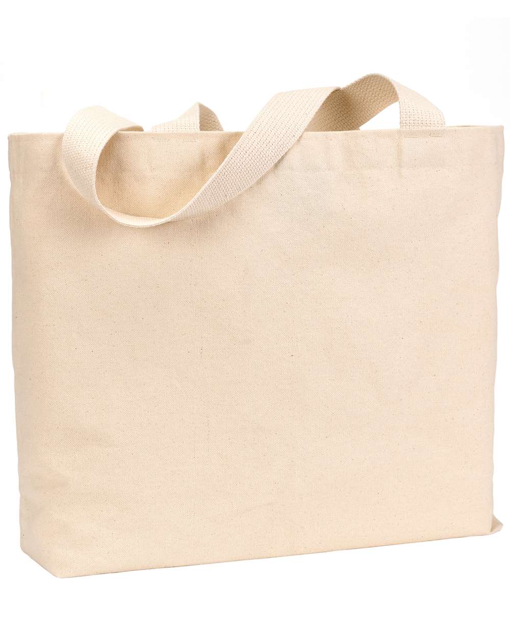 Front View of Natural USA Made Cotton Canvas Jumbo Tote Bag - BS600