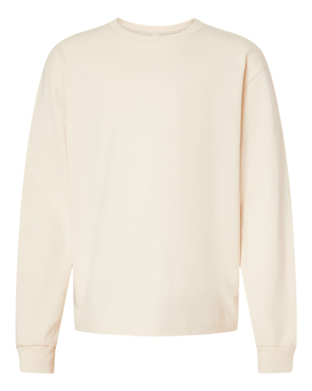 Front View of Natural Youth 6oz. Heavyweight Long Sleeve Tee - 3511Y