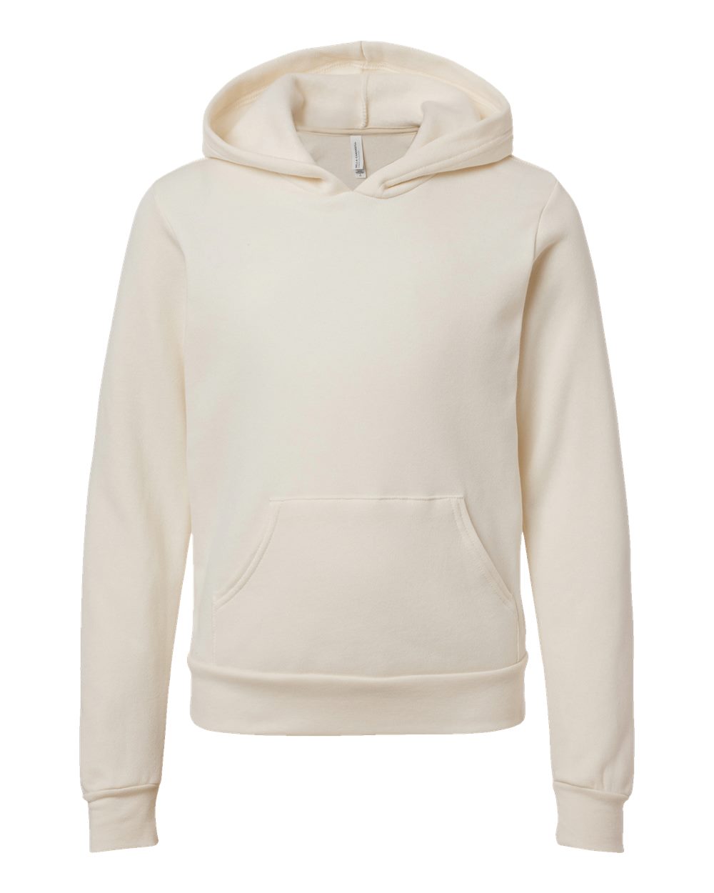 Front View of Natural Youth Sponge Fleece Hoodie - 3719Y