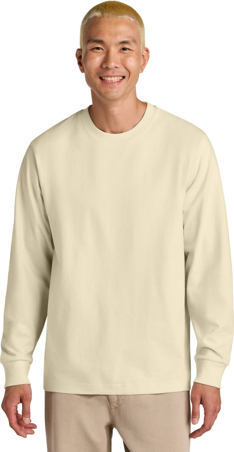 Front View of NaturalRaw Stanley/Stella Unisex Freestyler Heavyweight Long Sleeve Tee SXU023